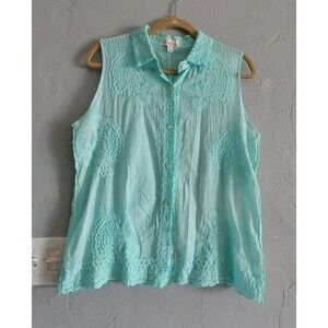 Armeliege Tops Blouse Sleeveless Women's L,Turkey Color,Polyester,19 Inch Of Arm